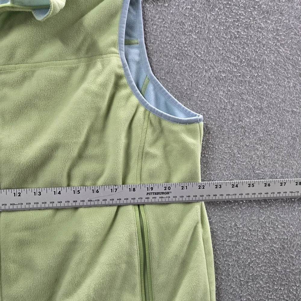 VINTAGE L.L. Bean Women Jacket XL Light Green‎ Vest Fleece Activewear Zipper